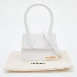 Pre Owned Jacquemus White Leather Le Grand Chiquito Top Handle Bag