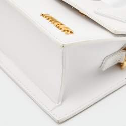 Pre Owned Jacquemus White Leather Le Grand Chiquito Top Handle Bag