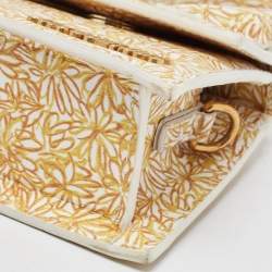 Jacquemus Yellow/White Floral Print Leather Mini Le Chiquito Top Handle Bag