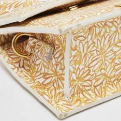 Jacquemus Yellow/White Floral Print Leather Mini Le Chiquito Top Handle Bag