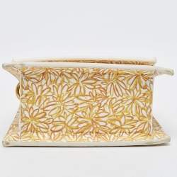 Jacquemus Yellow/White Floral Print Leather Mini Le Chiquito Top Handle Bag