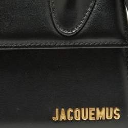 Pre Owned Jacquemus Black Leather Le Chiquito Noeud Top Handle Bag