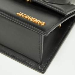 Pre Owned Jacquemus Black Leather Le Chiquito Noeud Top Handle Bag