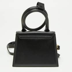 Pre Owned Jacquemus Black Leather Le Chiquito Noeud Top Handle Bag