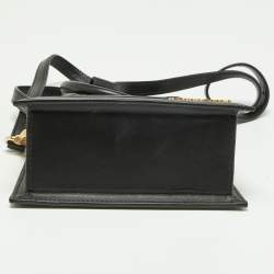 Pre Owned Jacquemus Black Leather Le Chiquito Noeud Top Handle Bag