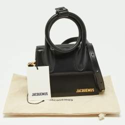 Pre Owned Jacquemus Black Leather Le Chiquito Noeud Top Handle Bag