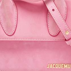 Jacquemus Pink Nubuck Leather Le Chiquito Noeud Top Handle Bag