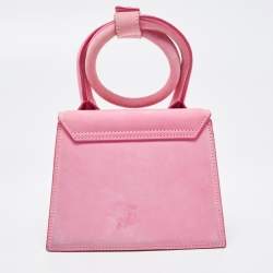 Jacquemus Pink Nubuck Leather Le Chiquito Noeud Top Handle Bag
