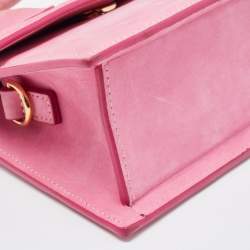 Jacquemus Pink Nubuck Leather Le Chiquito Noeud Top Handle Bag
