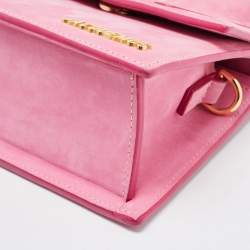 Jacquemus Pink Nubuck Leather Le Chiquito Noeud Top Handle Bag