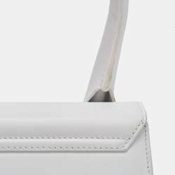 Jacquemus White Leather Le Chiquito Top Handle Bag