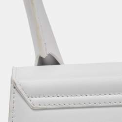 Jacquemus White Leather Le Chiquito Top Handle Bag