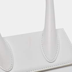 Jacquemus White Leather Le Chiquito Top Handle Bag
