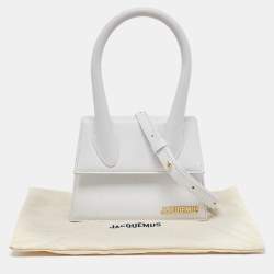 Jacquemus White Leather Le Chiquito Top Handle Bag