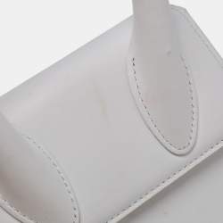 Jacquemus White Leather Le Chiquito Top Handle Bag