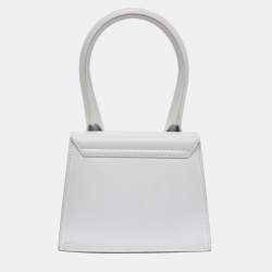 Jacquemus White Leather Le Chiquito Top Handle Bag