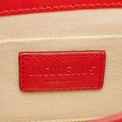 Jacquemus Red Leather Le Chiquito Noeud Top Handle Bag