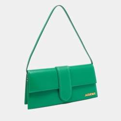 مملوكة مسبقًا Jacquemus Green Leather Le Bambino Long Shoulder Bag