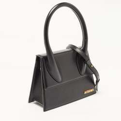 Jacquemus Black Leather Grand Le Chiquito Top Handle Bag