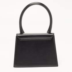 Jacquemus Black Leather Grand Le Chiquito Top Handle Bag
