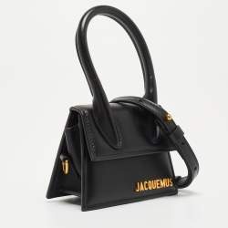 Jacquemus Black Leather Mini Le Chiquito Top Handle Bag