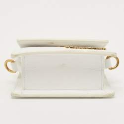 Pre Owned حقيبة جاكيموس لوتشيكيتو جلد بيضاء صغيرة