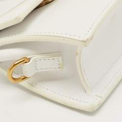 Pre Owned حقيبة جاكيموس لوتشيكيتو جلد بيضاء صغيرة