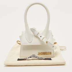 Pre Owned حقيبة جاكيموس لوتشيكيتو جلد بيضاء صغيرة