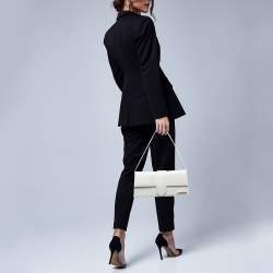 Pre Owned Jacquemus White Leather Le Bambino Long Shoulder Bag
