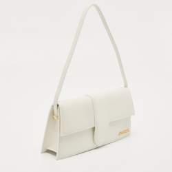 Pre Owned Jacquemus White Leather Le Bambino Long Shoulder Bag