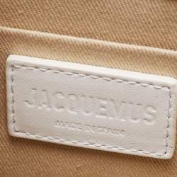 Jacquemus White Leather Le Chiquito Noeud Top Handle Bag