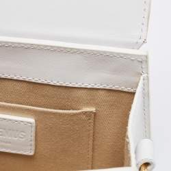 Jacquemus White Leather Le Chiquito Noeud Top Handle Bag
