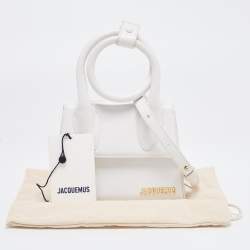Jacquemus White Leather Le Chiquito Noeud Top Handle Bag