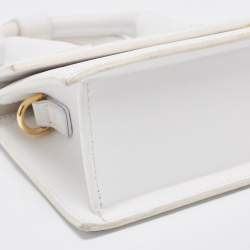 Jacquemus White Leather Le Chiquito Noeud Top Handle Bag
