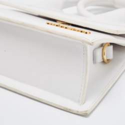 Jacquemus White Leather Le Chiquito Noeud Top Handle Bag