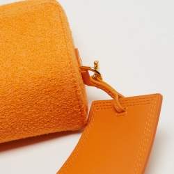 Pre Owned Jacquemus Orange Fabric Le Carinu Logo Shoulder Bag