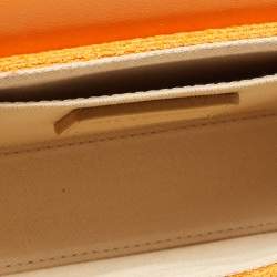 Pre Owned Jacquemus Orange Fabric Le Carinu Logo Shoulder Bag