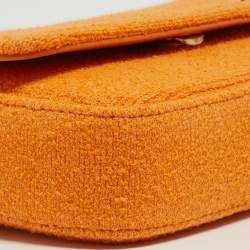 Pre Owned Jacquemus Orange Fabric Le Carinu Logo Shoulder Bag