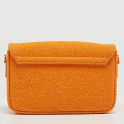 Pre Owned Jacquemus Orange Fabric Le Carinu Logo Shoulder Bag