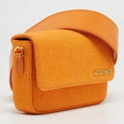 Pre Owned Jacquemus Orange Fabric Le Carinu Logo Shoulder Bag