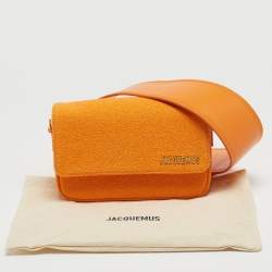 Pre Owned Jacquemus Orange Fabric Le Carinu Logo Shoulder Bag