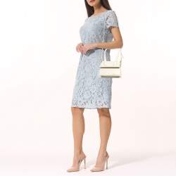 Pre Owned Jacquemus Cream Leather Le Chiquito Moyen Top Handle Bag