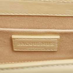 Pre Owned Jacquemus Cream Leather Le Chiquito Moyen Top Handle Bag