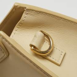 Pre Owned Jacquemus Cream Leather Le Chiquito Moyen Top Handle Bag