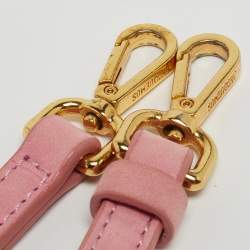 Pre Owned Jacquemus Light Pink Croc Embossed Nubuck Leather Long Le Chiquito Top Handle Bag