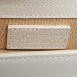 مملوكة مسبقًا Jacquemus White Leather Mini Le Petit Bambino Crossbody Bag
