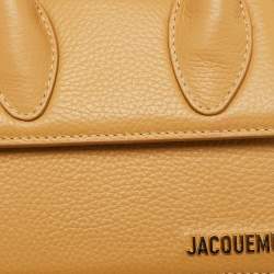 Pre Owned Jacquemus Beige Leather Le Chiquito Noeud Top Handle Bag