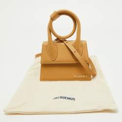 Pre Owned Jacquemus Beige Leather Le Chiquito Noeud Top Handle Bag