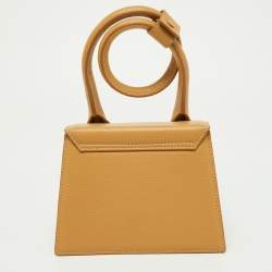 Pre Owned Jacquemus Beige Leather Le Chiquito Noeud Top Handle Bag