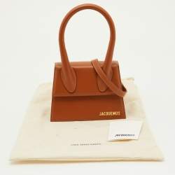 Pre Owned Jacquemus Brown Leather Le Chiquito Moyen Top Handle Bag